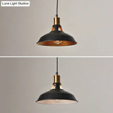 Iron Hanging Pendant Light Fixture For Restaurants - Single Ceiling Pot Cover Lamp