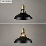 Iron Hanging Pendant Light Fixture For Restaurants - Single Ceiling Pot Cover Lamp