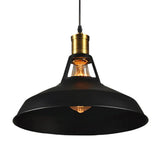 Iron Hanging Pendant Light Fixture For Restaurants - Single Ceiling Pot Cover Lamp Black / 12