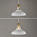 Iron Hanging Pendant Light Fixture For Restaurants - Single Ceiling Pot Cover Lamp White / 10.5