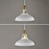 Iron Hanging Pendant Light Fixture For Restaurants - Single Ceiling Pot Cover Lamp White / 10.5