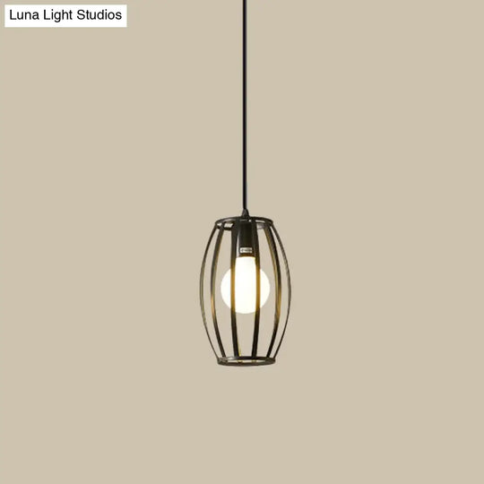 Industrial Black Iron Hanging Pendant Light With Multiple Shape Options
