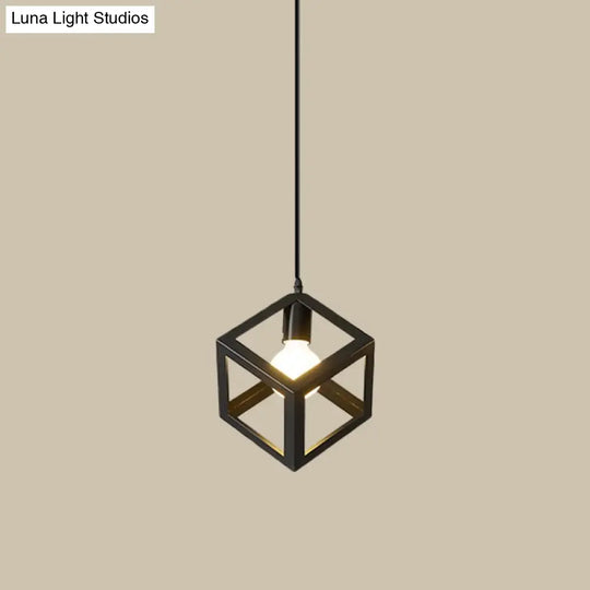 Iron Hanging Pendant Light With Black Industrial Design - Perfect For Dining Rooms Or Suspended