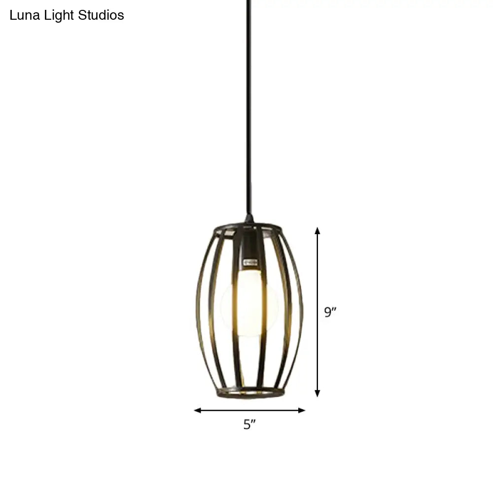 Industrial Black Iron Hanging Pendant Light With Multiple Shape Options