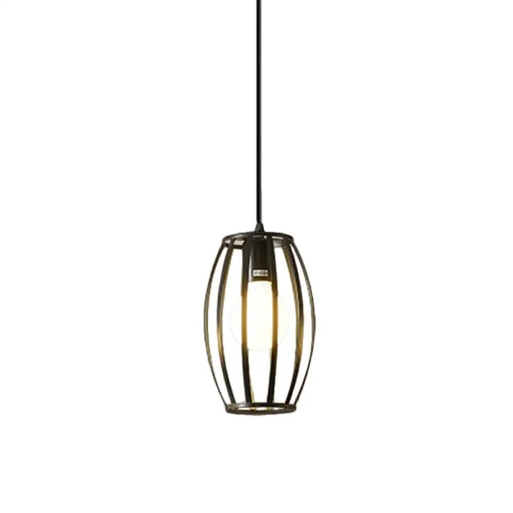 Iron Hanging Pendant Light With Black Industrial Design - Perfect For Dining Rooms Or Suspended