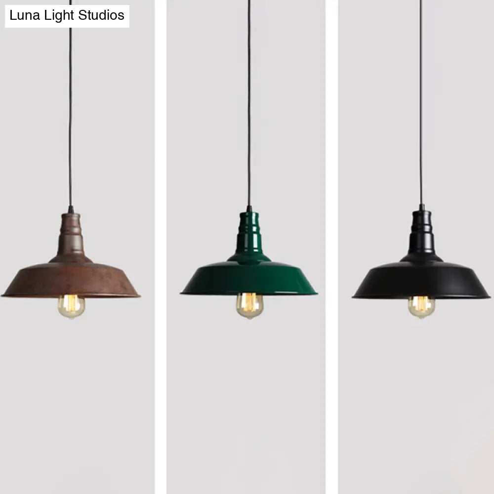 Iron Industrial Pendant Light For Barn Restaurant With 1-Light Fixture
