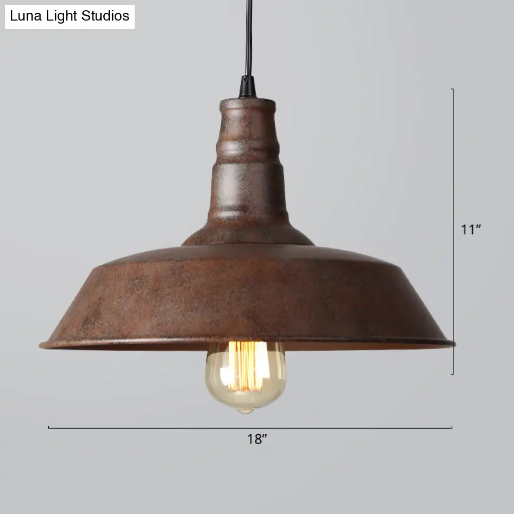 Industrial Style Iron Pendant Light Fixture - Barn Restaurant Hanging Lamp Bronze / Large