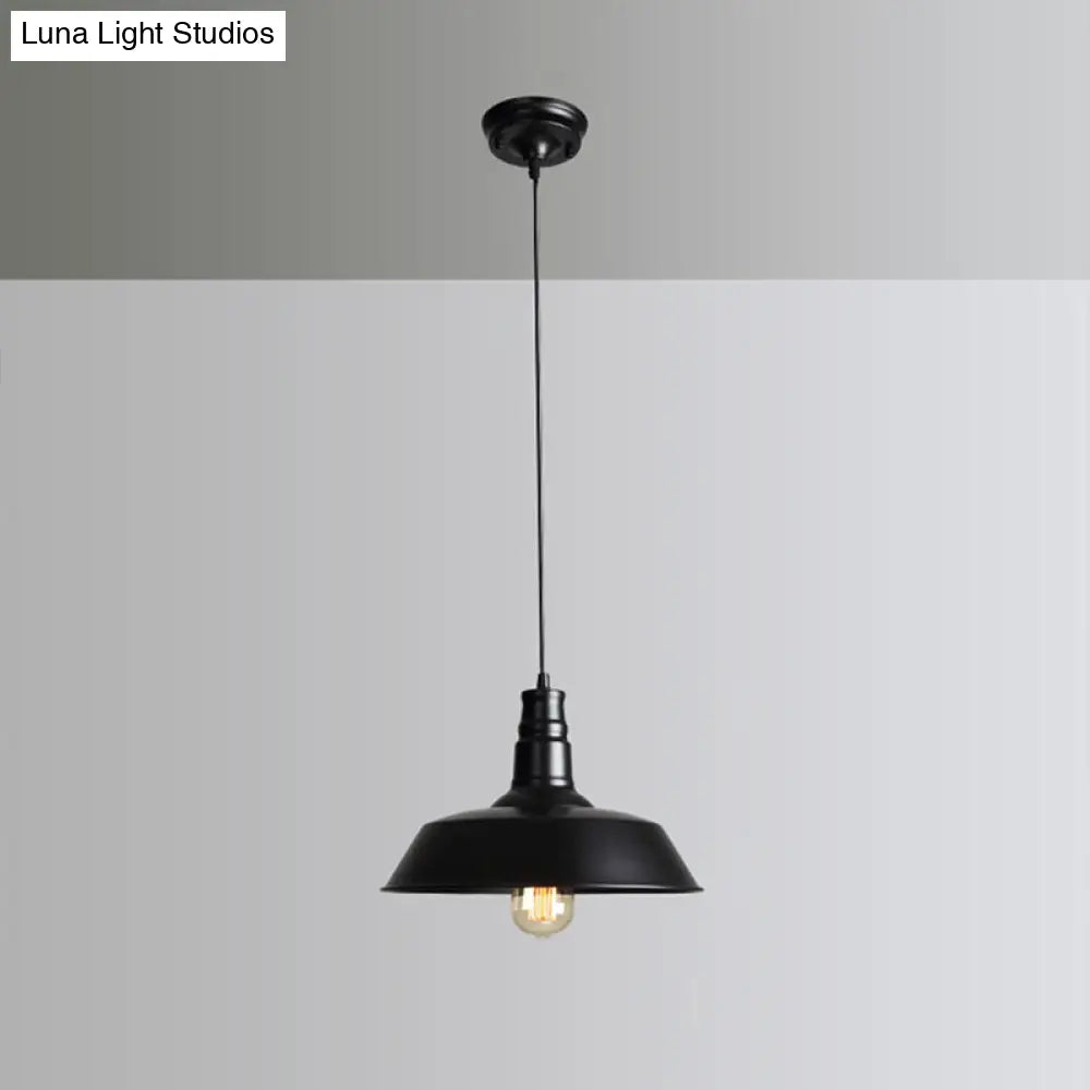 Iron Industrial Pendant Light For Barn Restaurant With 1-Light Fixture