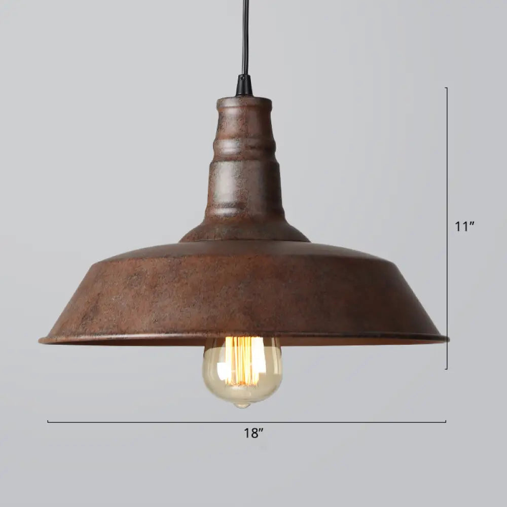 Iron Industrial Pendant Light For Barn Restaurant With 1-Light Fixture Bronze / Large