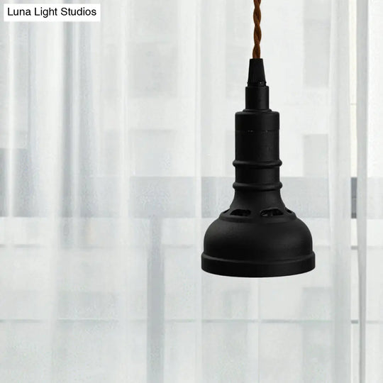 Iron Black Industrial Pendant Light - Torchlight 1-Bulb Suspension Lamp Kit / B