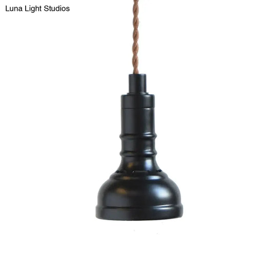 Iron Black Industrial Pendant Light - Torchlight 1-Bulb Suspension Lamp Kit