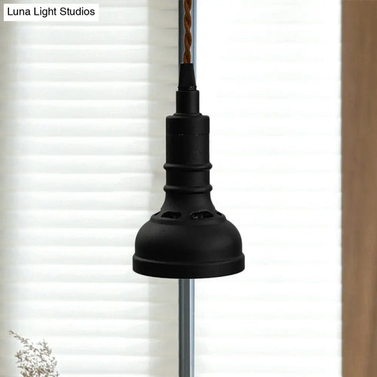 Iron Industrial Pendant Light Kit With Black Suspension And 1 Bulb