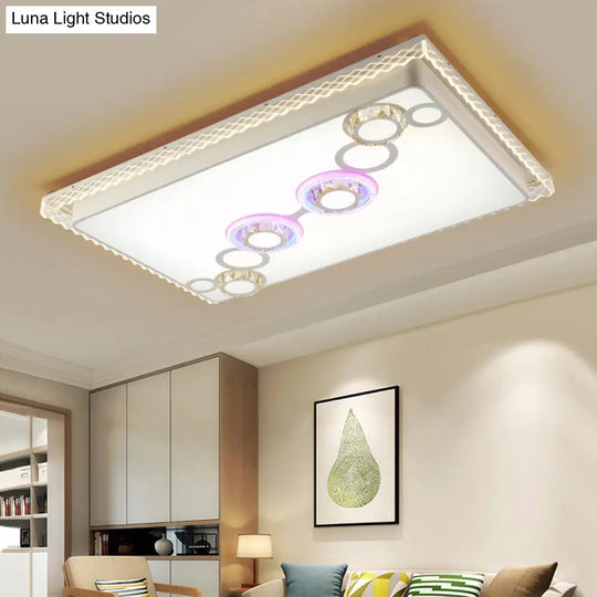 Iron Led Ceiling Light With Crystal Bubbles For Nordic Living Rooms