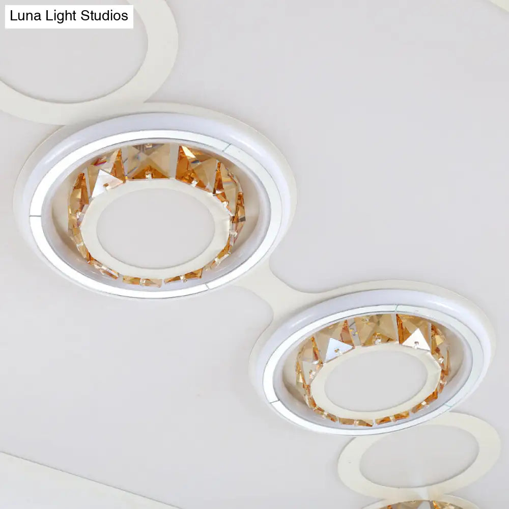 Iron Led Ceiling Light With Crystal Bubbles For Nordic Living Rooms