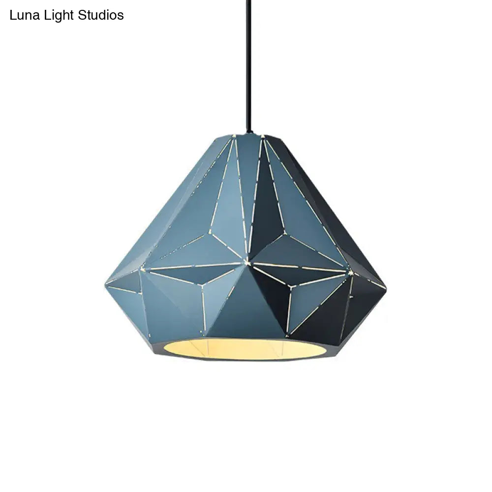 Iron Origami Lighting Fixture With Diamond Pendulum Design Pendant