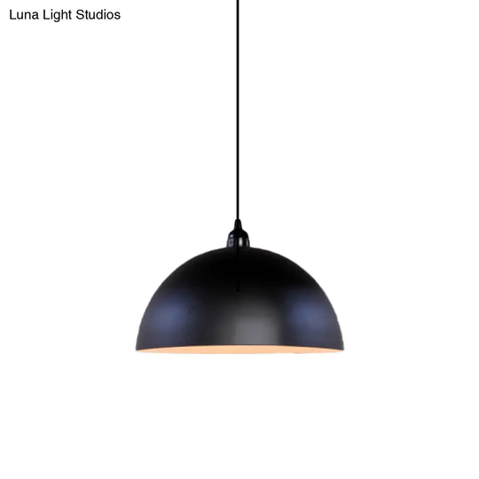 Iron Pendant Lighting: Industrial Dome Shade Black Finish