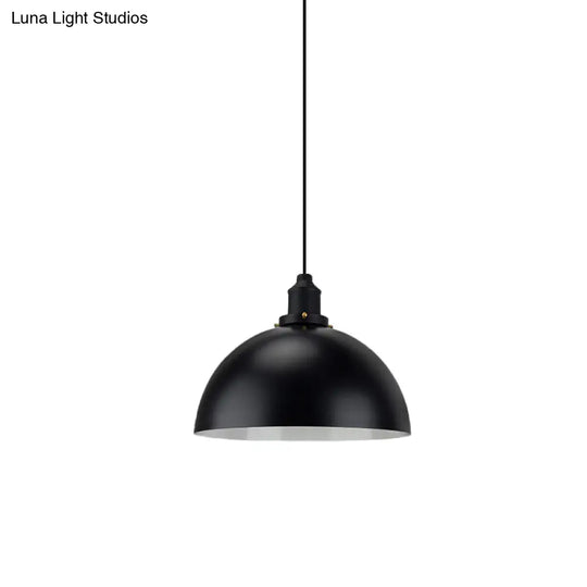 Iron Pendant Lighting: Dome Shade Industrial Ceiling Light In Black - Perfect For Dining Tables 1