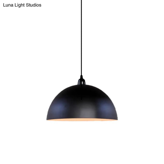 Iron Pendant Lighting: Dome Shade Industrial Ceiling Light In Black - Perfect For Dining Tables 1