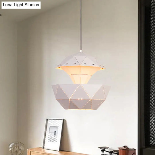 Laser-Cut Iron Sailboat Hanging Lamp With Pink/Blue/White Pendant Light For Living Room