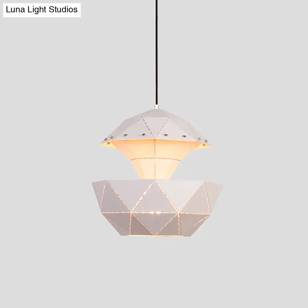 Laser-Cut Iron Sailboat Hanging Lamp With Pink/Blue/White Pendant Light For Living Room