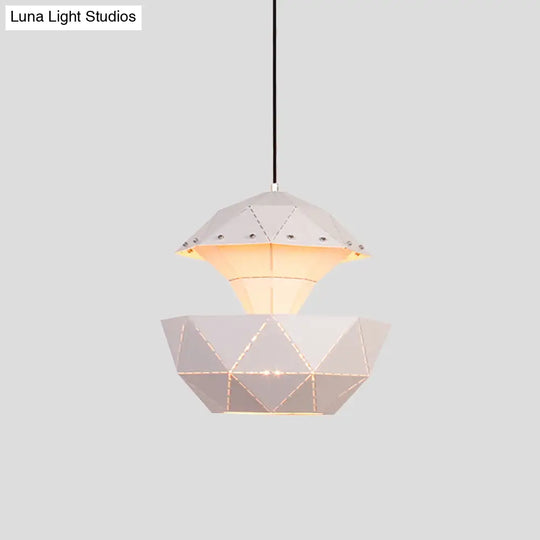 Laser-Cut Iron Sailboat Hanging Lamp With Pink/Blue/White Pendant Light For Living Room