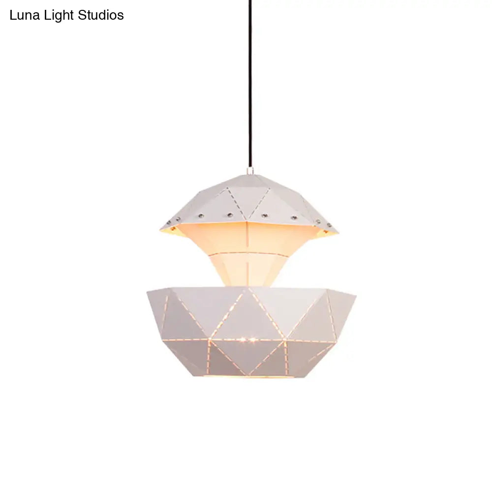 Laser-Cut Iron Sailboat Hanging Lamp With Pink/Blue/White Pendant Light For Living Room