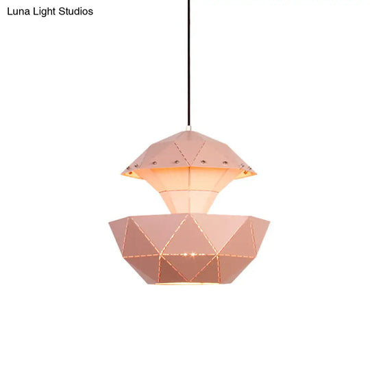 Laser-Cut Iron Sailboat Hanging Lamp With Pink/Blue/White Pendant Light For Living Room