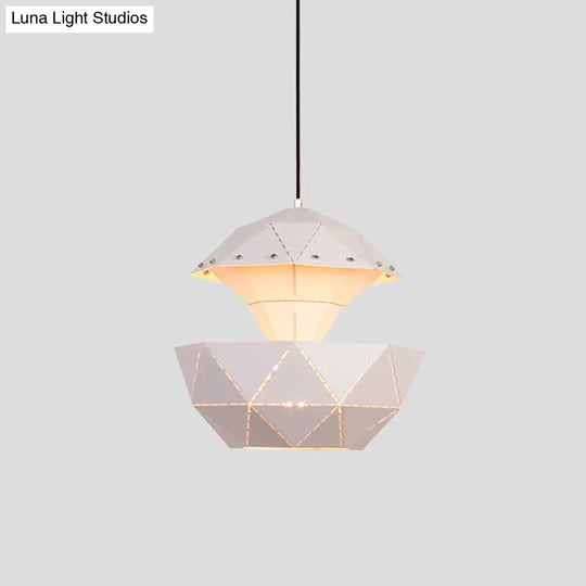 Iron Sailboat Laser-Cut Hanging Lamp Pink/Blue/White Pendant Light For Living Room