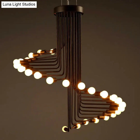 Iron Spiral Desk Pendant Light - Loft Style Ceiling Chandelier Fixture