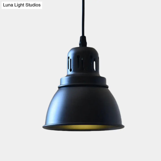 Iron Suspension Pendant Lamp With Antiqued Black Finish For Stairways 1-Bulb 3 Sizes Available