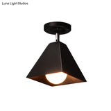 Iron Swivel Shade Ceiling Lamp - Industrial Style Semi - Flush Mount In Black/White (1/2/3 - Head