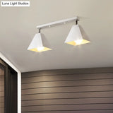 Iron Swivel Shade Ceiling Lamp - Industrial Style Semi - Flush Mount In Black/White (1/2/3 - Head