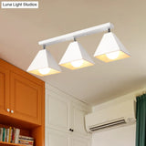 Iron Swivel Shade Ceiling Lamp - Industrial Style Semi - Flush Mount In Black/White (1/2/3 - Head