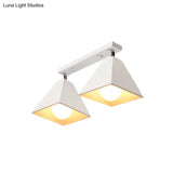 Iron Swivel Shade Ceiling Lamp - Industrial Style Semi - Flush Mount In Black/White (1/2/3 - Head