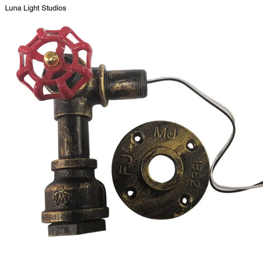 Iron Wall Mount Light Industrial Valve Handle Single Corridor Fixture