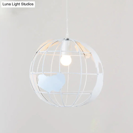 Industrial Iron Wireframe Globe Pendant Light - Ceiling Lamp For Restaurants (1 Bulb Suspension)