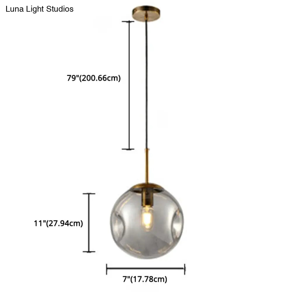 Irregular Glass Ball Pendant Light - Modern Mini Hanging Fixture For Dining Room And Kitchen