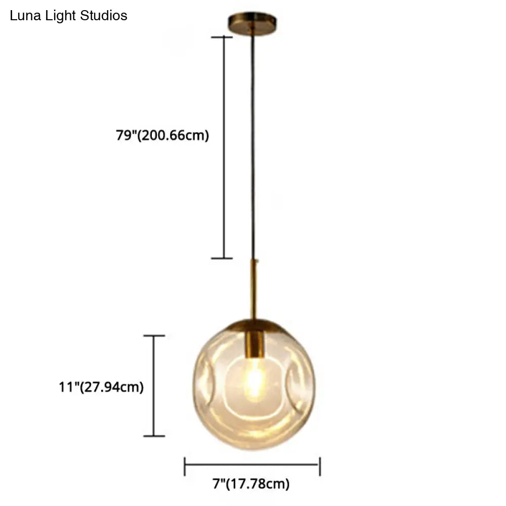 Irregular Glass Ball Mini Pendant Light - Modern Minimalist Hanging Lighting Fixture For Dining Room