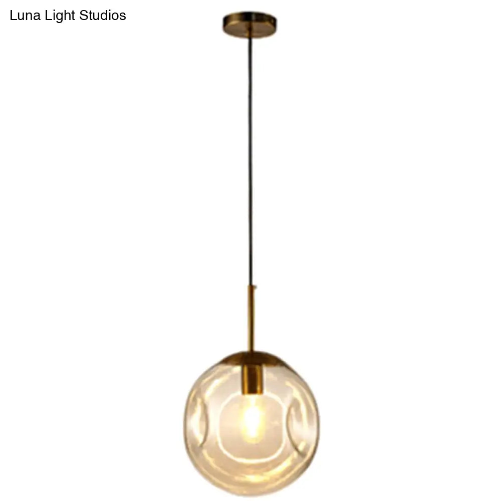 Irregular Glass Ball Mini Pendant Light - Modern Minimalist Hanging Lighting Fixture For Dining Room