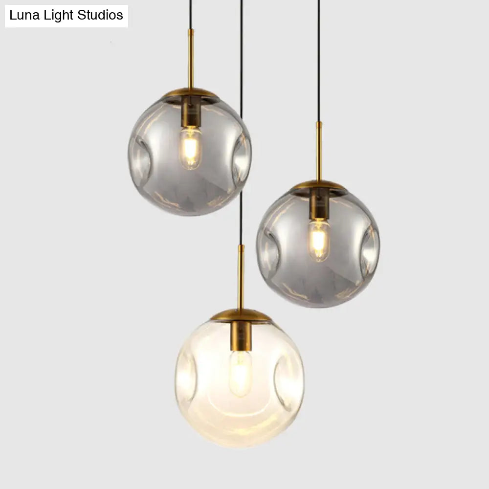 Irregular Glass Ball Mini Pendant Light - Modern Minimalist Hanging Lighting Fixture For Dining Room