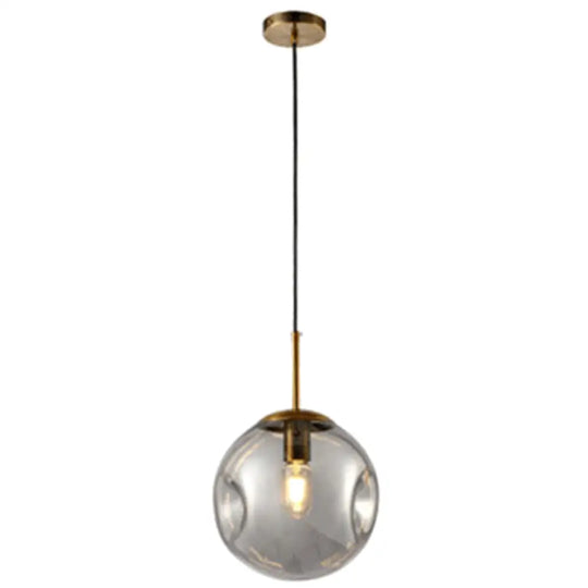 Irregular Glass Ball Pendant Light - Modern Mini Hanging Fixture For Dining Room And Kitchen Smoke