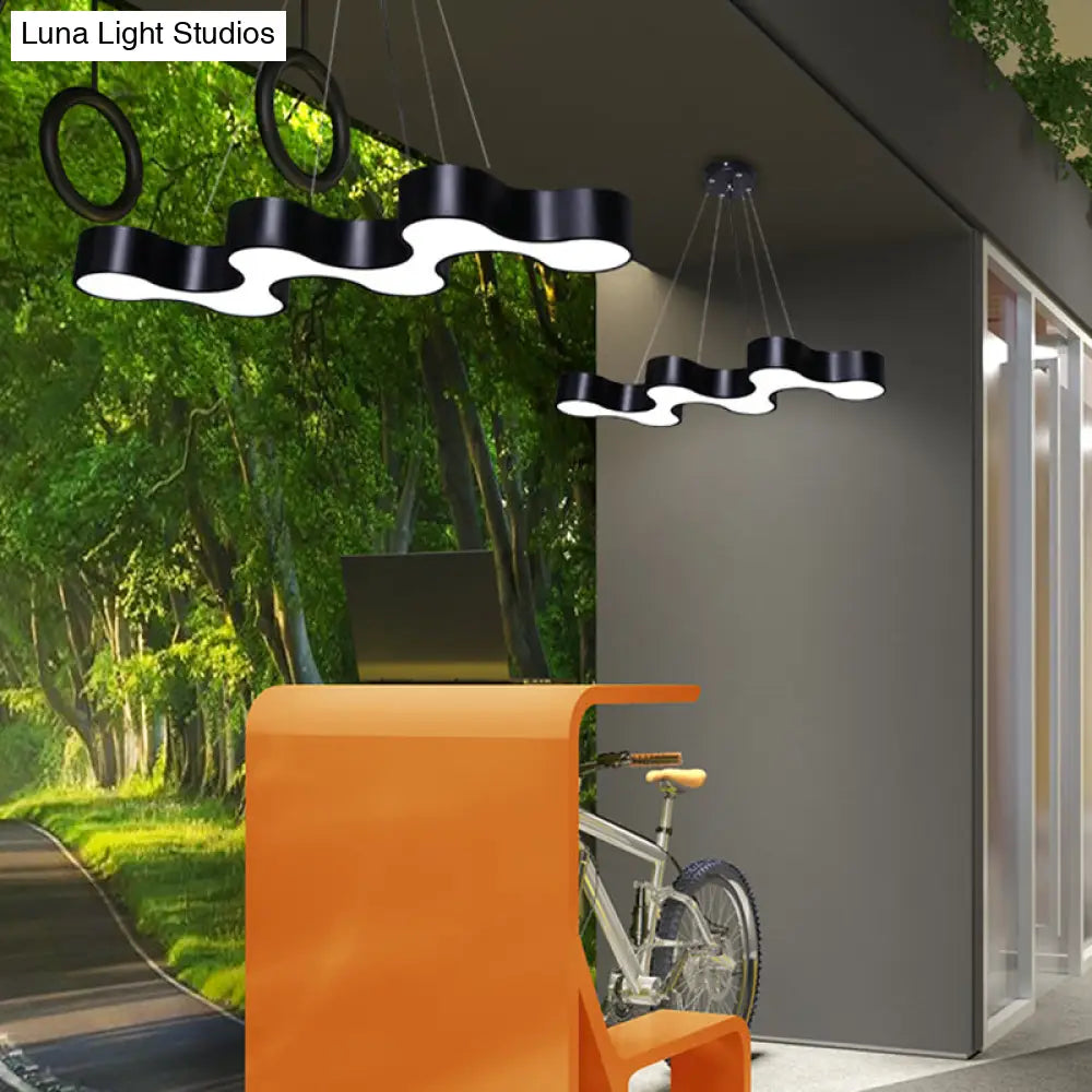 Modern Irregular Pendant Ceiling Light Acrylic Led Office Fixture Black / 23.5 Yellow