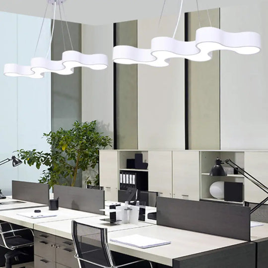 Irregular Shape Pendant Ceiling Light: Modern Acrylic Led Fixture For Office Lighting White / 23.5’