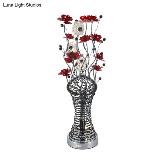 Isabel - Decorative Twig Column Table Lamp: Aluminum Led Desk Lighting