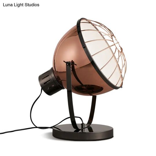 Isabel - Rose Gold Bowl Night Lamp With Wire Guard