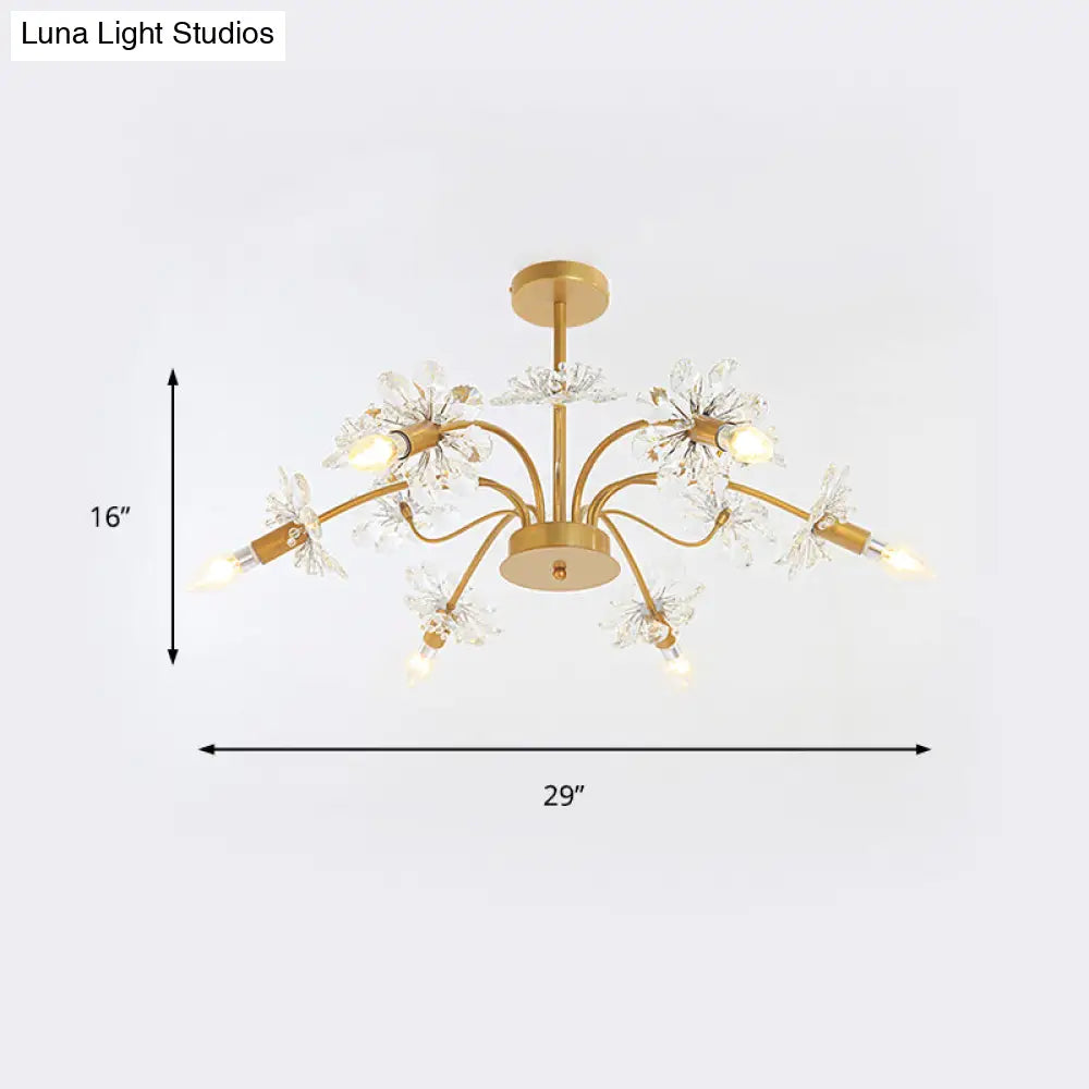 Isla - Exquisite Gold Ceiling Pendant Chandelier 7 Light Candle Style With