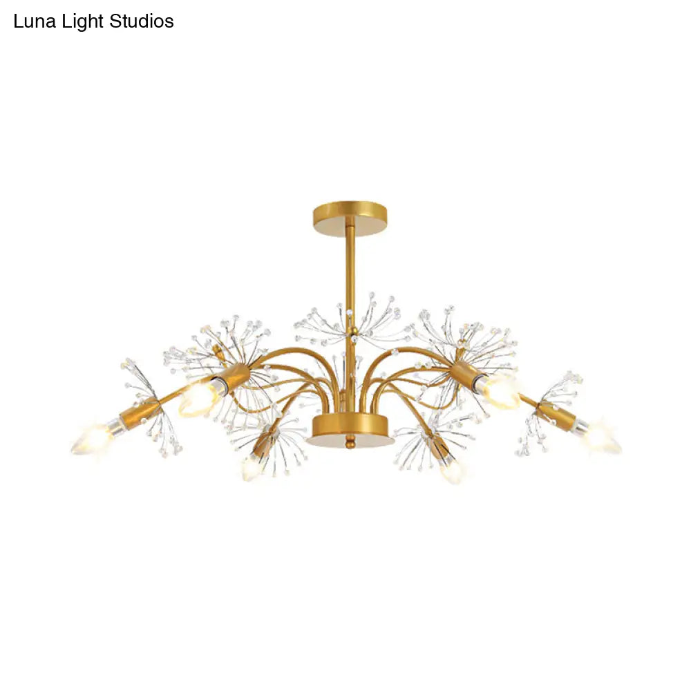 Isla - Exquisite Gold Ceiling Pendant Chandelier 7 Light Candle Style With