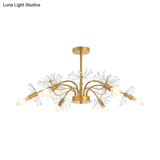 Isla - Exquisite Gold Ceiling Pendant Chandelier 7 Light Candle Style With