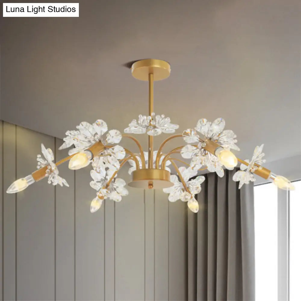 Isla - Exquisite Gold Ceiling Pendant Chandelier 7 Light Candle Style With