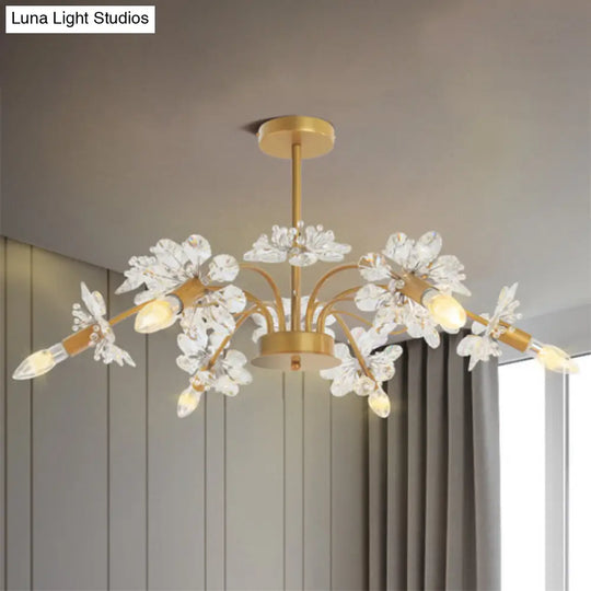 Isla - Exquisite Gold Ceiling Pendant Chandelier 7 Light Candle Style With